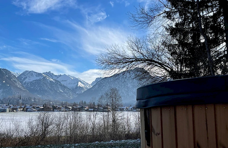 Winterlicher Ausblick vom Klopfer Haus mit HotTub