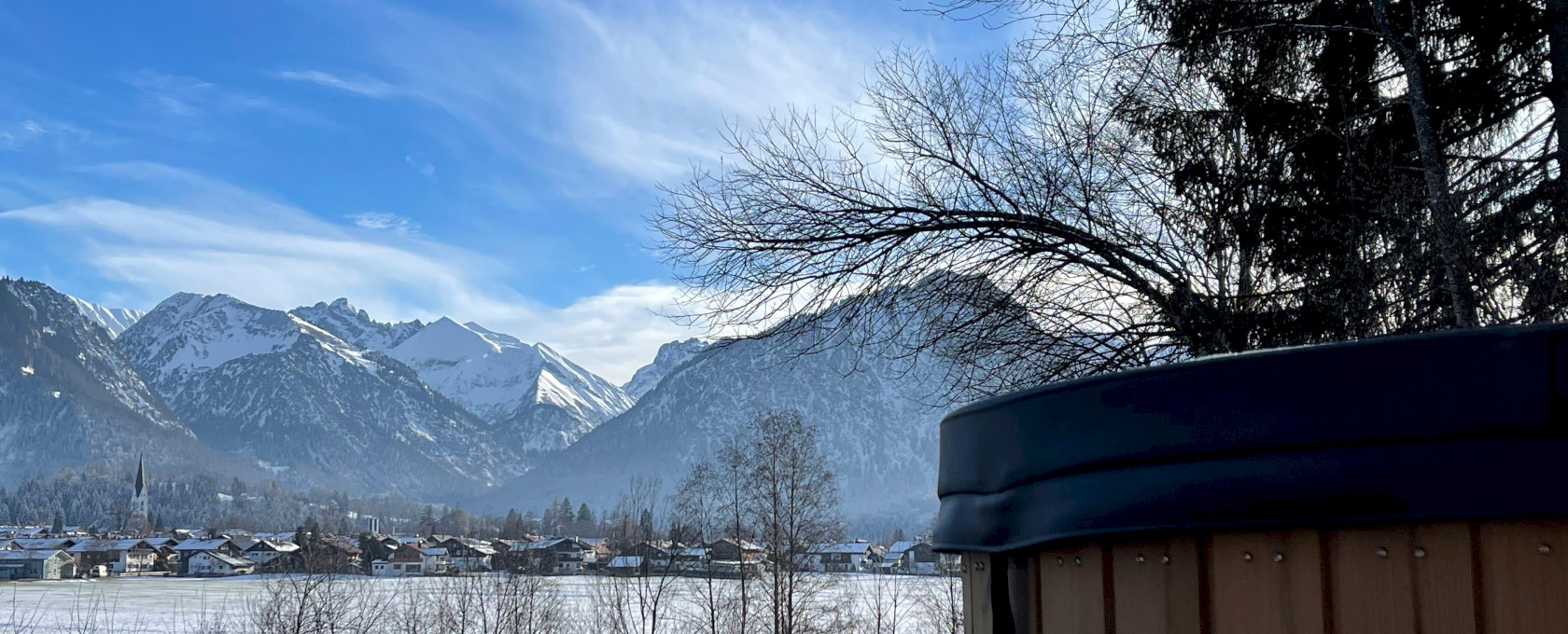 Ausblick im Winter vom Klopfer Haus mit HotTub